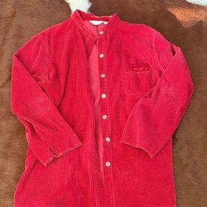 J. Jill Men's Vibrant Red Corduroy Shirt Jacket